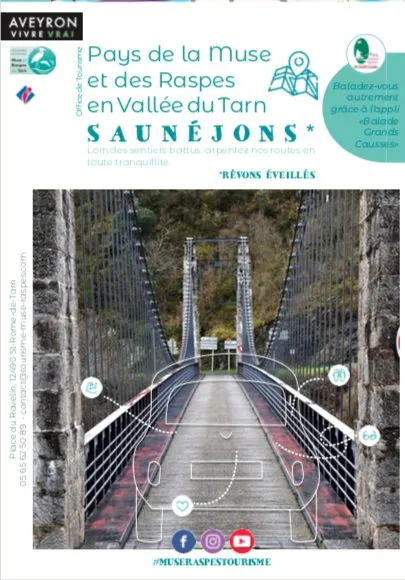 Carte touristiques et itinéraires de randonnées, OFFICE TOURISME DU PAYS DE LA MUSE ET RASPES DU TARN