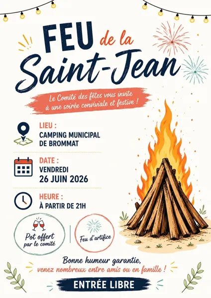 Feu de la saint Jean à Brommat