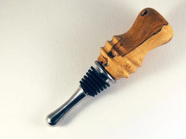 Bouchon inox en Hêtre échauffé, 