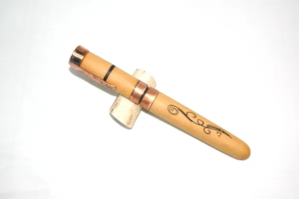 Stylo roller entièrement fait main buis, cuivre..., Ecritoire du Ségala
