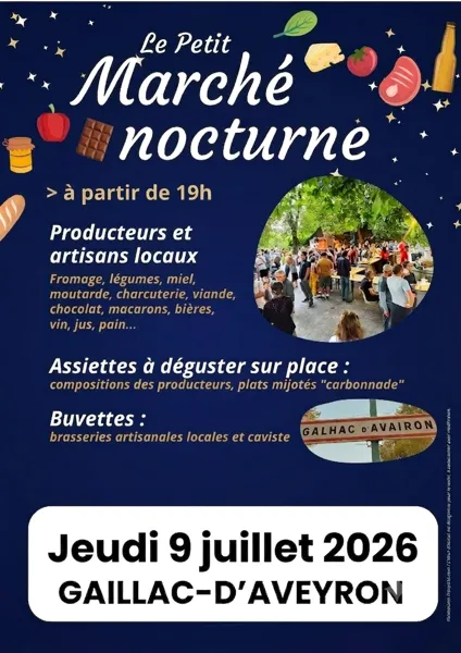 Le petit marché nocturne de Gaillac d'Aveyron