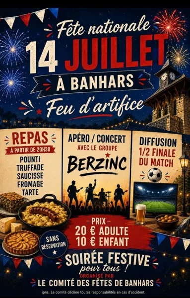 Repas et feu d'artifice