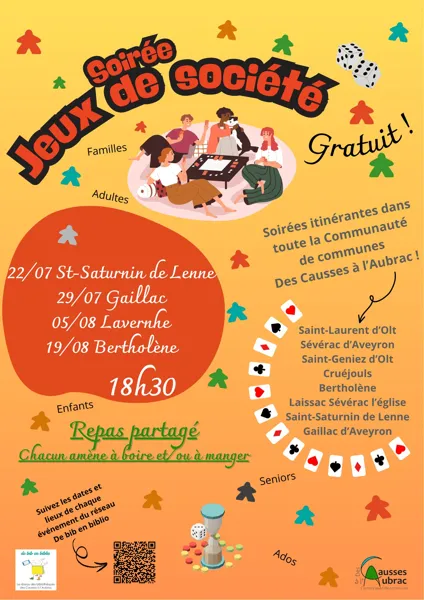 Soirée jeux de société à Gaillac d'Aveyron