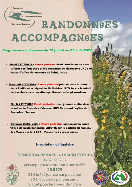 Randonnées accompagnées - Bureau des accompagnateurs des Monts d'Aubrac