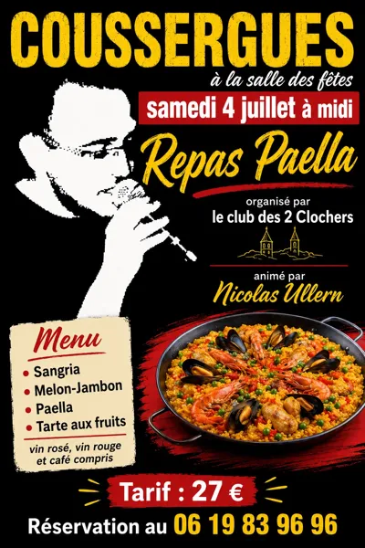 Repas paëlla à Coussergues