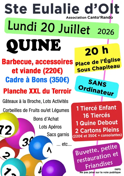 Quine d'été de Canto Rando à Ste Eulalie d'Olt