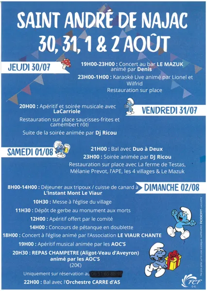 Fête de village à Saint André de Najac