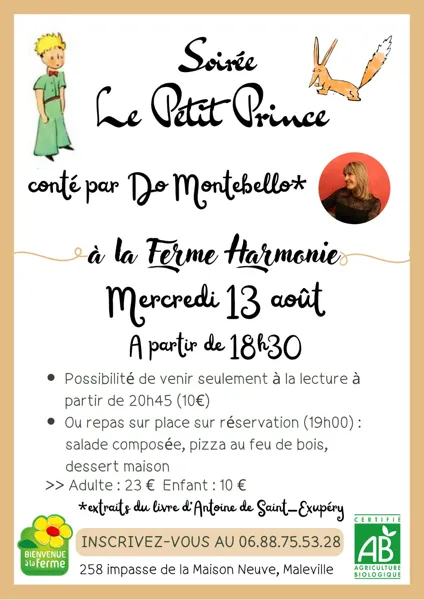 Soirée le Petit Prince à la Ferme Harmonie