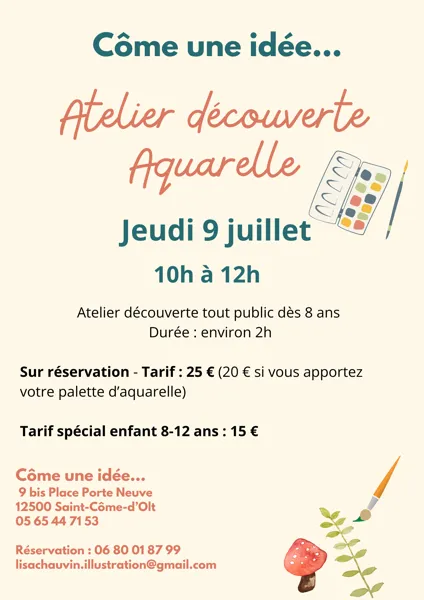 Atelier découverte aquarelle