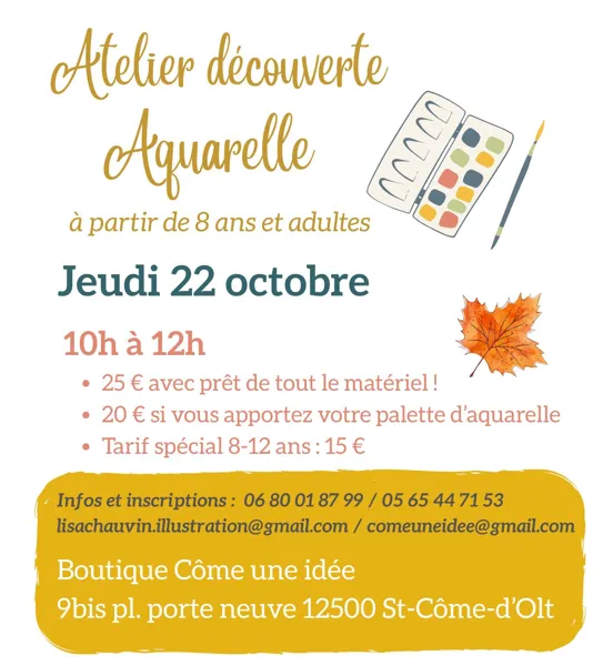 Atelier découverte de l'aquarelle