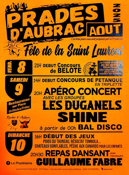 Fête de la Saint Laurent à Prades d'Aubrac