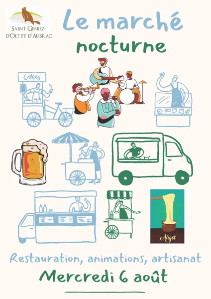 Marché nocturne du 6 août à St Geniez d'Olt