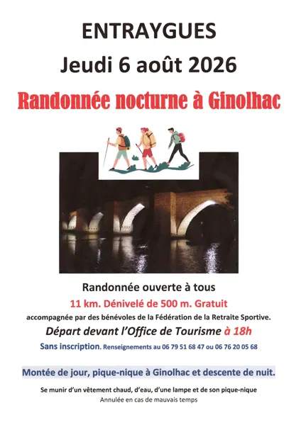 Randonnée nocturne à Ginolhac