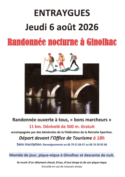 Randonnée nocturne à Ginolhac