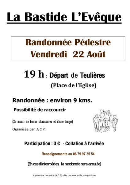 Randonnée semi-nocturne autour de Teulières (La Bastide l'Evêque)