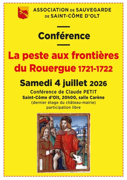 Conférence - La peste aux frontières du Rouergue 1721-1722