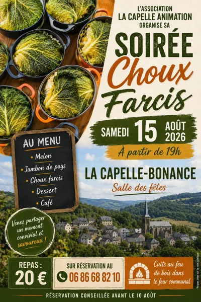 Repas Choux farcis à la Capelle-Bonance