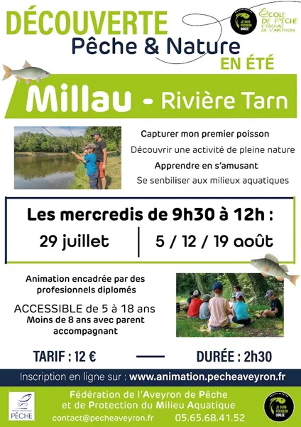 Animation Pêche et Nature à Millau pour les enfants
