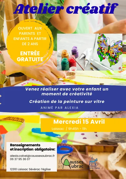 Atelier création peinture sur vitre à Laissac
