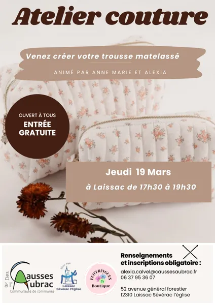 Atelier couture à Laissac