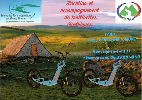 Location et accompagnement de Trottinettes électriques à la station de ski de Brameloup