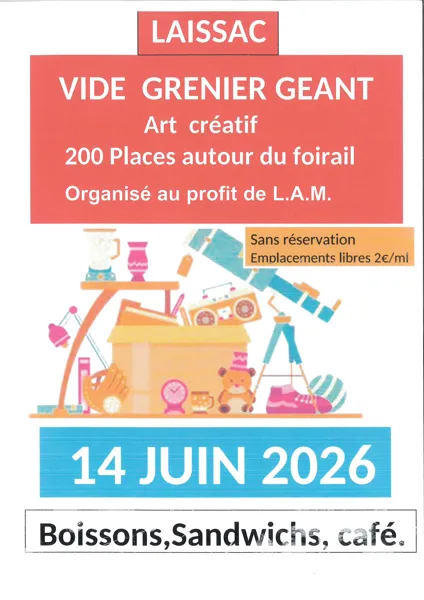 Vide grenier au profit de LAM à Laissac
