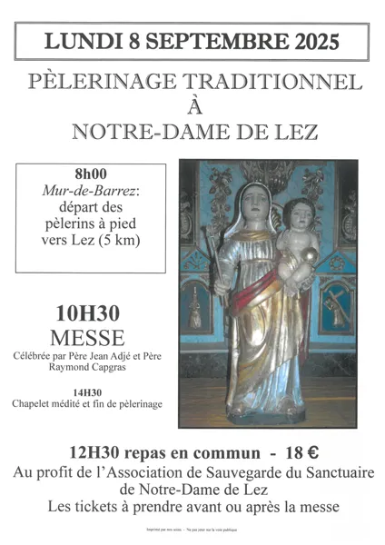 Pèlerinage traditionnel à Notre-Dame-de-Lez