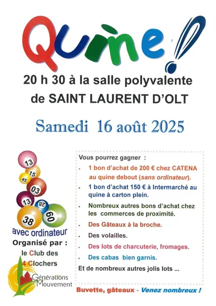 Quine d'été à Saint Laurent d'Olt
