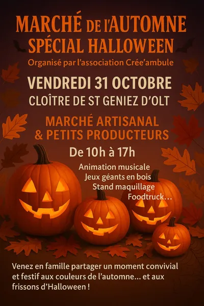 Marché de l'Automne spécial Halloween à Saint Geniez d'Olt
