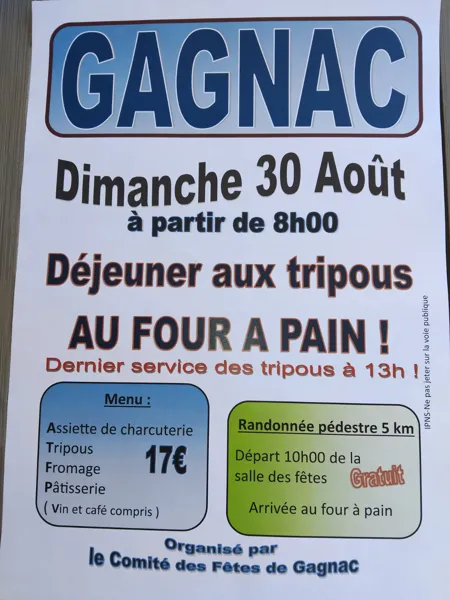 Déjeuner aux tripoux et randonnée pédestre à Gagnac