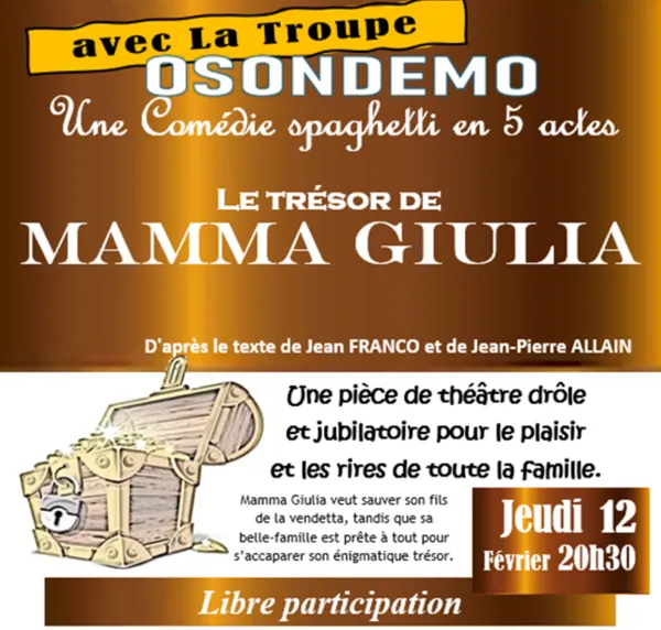 Théâtre au Caveau de la Gare à Capdenac-Gare : Le trésor de Mamma Giulia