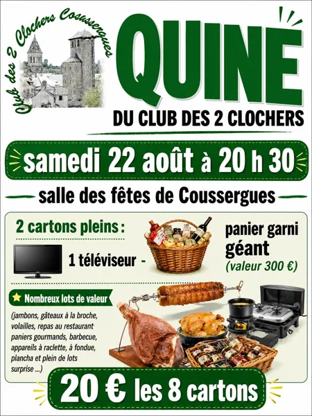 Quine du Club des 2 Clochers à Coussergues