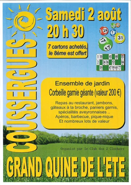 Quine du Club des 2 Clochers à Coussergues