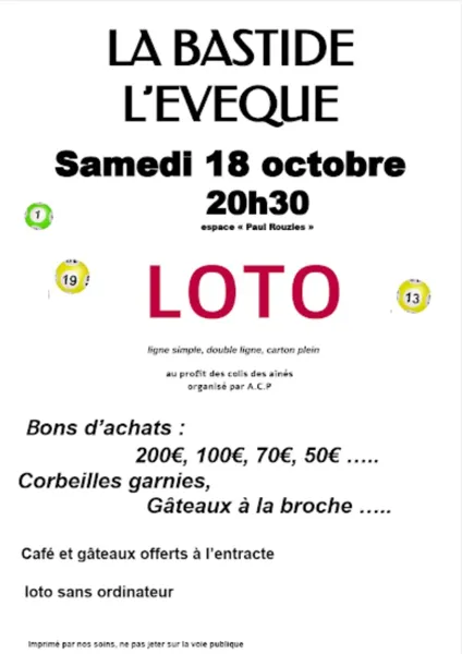 Loto de Animation Culture Patrimoine à La Bastide l'Evêque