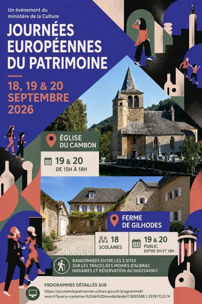 Journées Européennes du Patrimoine : sur les traces des moines d'Aubrac : de l'église du Cambon à la ferme Gilhodes