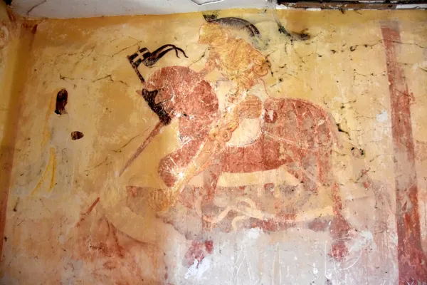 Chapelle St-Roch - peinture XVIe siècle - Saint Georges et le dragon