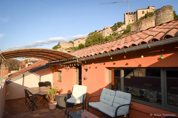 Terrasse La Maison du Vigneron - vue sur la vallée