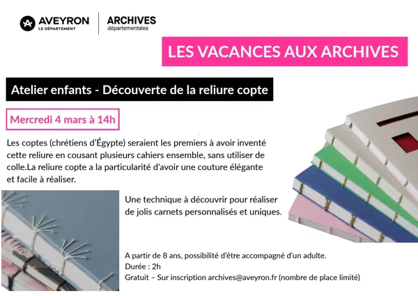 Atelier reliure copte - réalisation d'un carnet