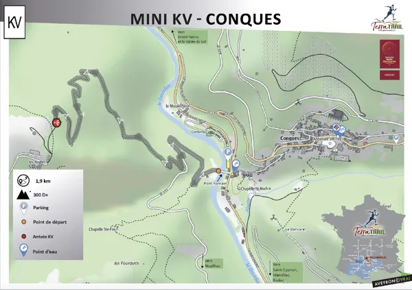Carte du mini KV trail, 