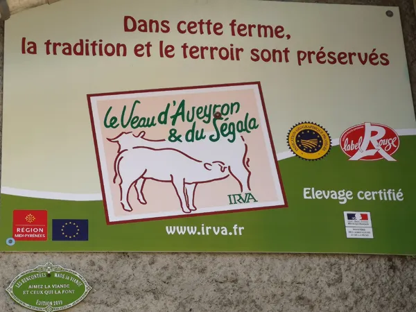 Panneau de ferme de Veau d'Aveyron et du Ségala, IRVA