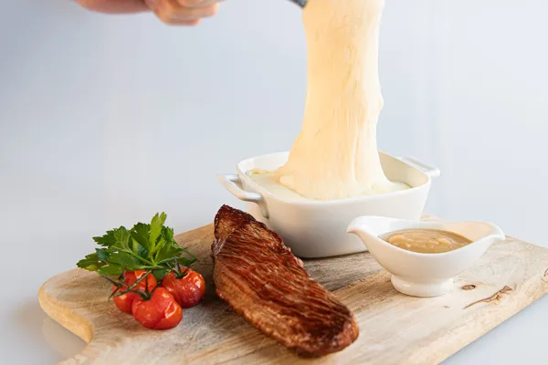 Pièce de bœuf d'Aubrac (merlan) + aligot, 