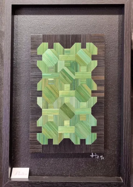 Tableau en marqueterie de paille par Séverine, O'Fil de l'Art