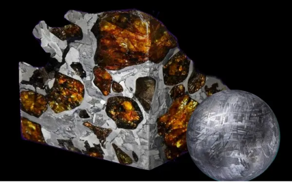 Météorite naturelle de Gibeon et pallasite, Atelier Bijoux Elodie Marcillac Estaing