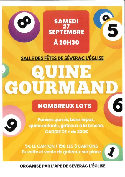 Quine gourmand de l'APE Sévérac l'Eglise