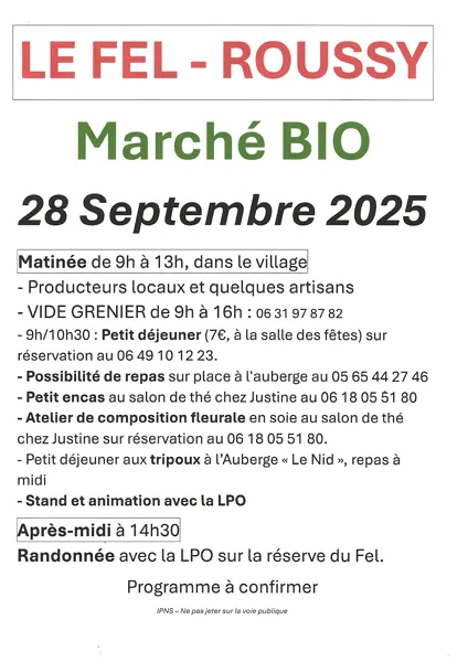 Marché de producteurs bio et locaux et vide grenier