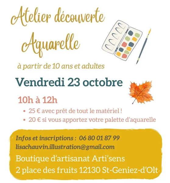 Atelier découverte à la boutique Arti'Sens