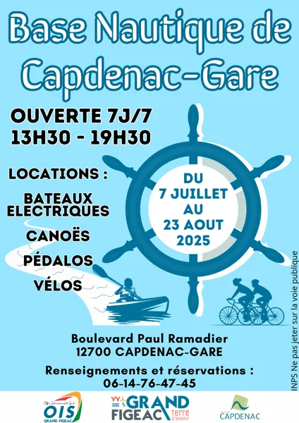 Affiche de la base nautique de Capdenac-Gare, Ois Grand-Figeac