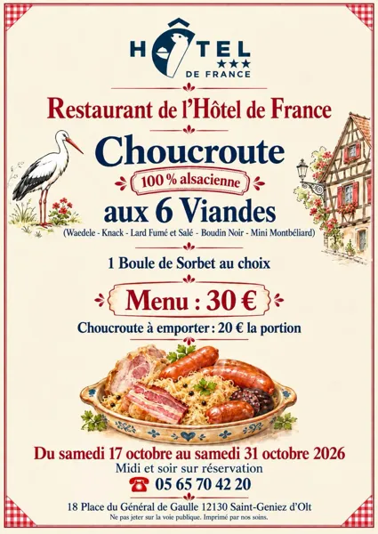 Choucroute au restaurant de l'hôtel de France