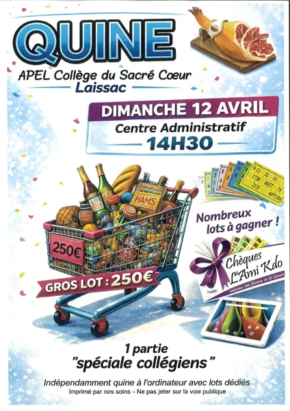 Quine de l'APEL du Collège privé Sacré coeur de Laissac