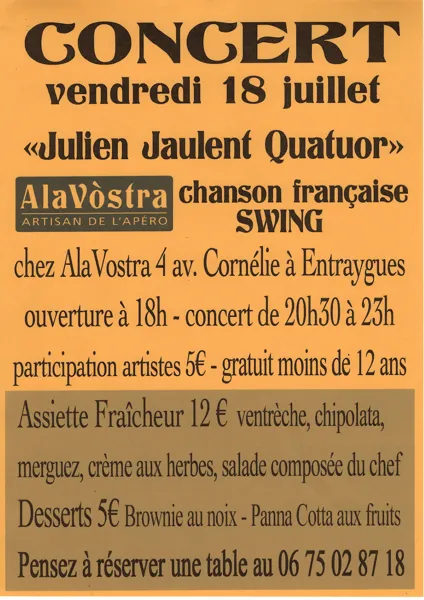 Apéro Concert chez Alavostra